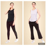 Black And White Polyester Co-Ord Set For Women Combo