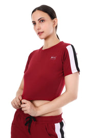 Black & Red Polyester Co-Ord Set For Women Combo