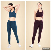 Blue & Maroon Polyester Co-Ord Set For Women Combo