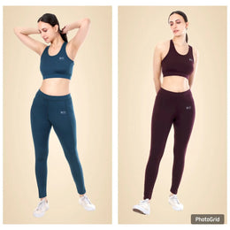 Blue & Maroon Polyester Co-Ord Set For Women Combo