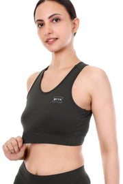 Olive Active Co-ord Set – Sports Bra & High-Waist Leggings