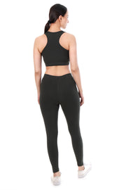 Olive Active Co-ord Set – Sports Bra & High-Waist Leggings