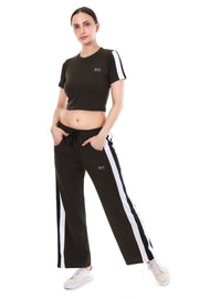 MonoLine Co-ord Full Set – Stylish Grey Crop Top & Joggers