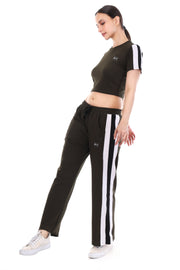 MonoLine Co-ord Full Set – Stylish Grey Crop Top & Joggers