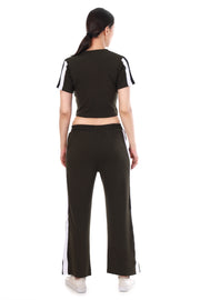 MonoLine Co-ord Full Set – Stylish Grey Crop Top & Joggers