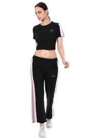 RoseEdge Co-ord Full Set – Stylish Grey Crop Top & Joggers