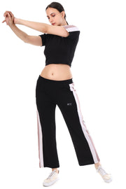 RoseEdge Co-ord Full Set – Stylish Grey Crop Top & Joggers