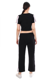 RoseEdge Co-ord Full Set – Stylish Grey Crop Top & Joggers