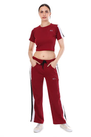 RedRush Co-ord Full Set – Stylish Grey Crop Top & Joggers