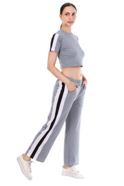 GreyEdge Co-ord Full Set – Stylish Grey Crop Top & Joggers