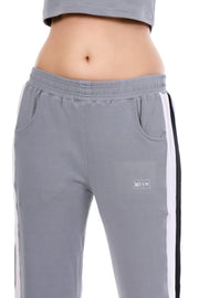GreyEdge Co-ord Full Set – Stylish Grey Crop Top & Joggers