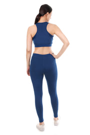BlueWave Co-ord Set – Sports Bra & High-Waist Leggings