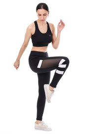 Black Mesh Panel Active Co-ord Set – Sports Bra & Leggings