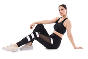 Black Mesh Panel Active Co-ord Set – Sports Bra & Leggings