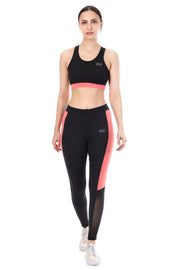 CoralEdge Panel Active Co-ord Set – Sports Bra & Leggings