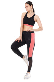 CoralEdge Panel Active Co-ord Set – Sports Bra & Leggings