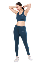 TealEdge Co-ord Set – Sports Bra & High-Waist Leggings
