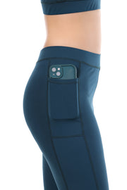 TealEdge Co-ord Set – Sports Bra & High-Waist Leggings