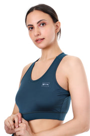 TealEdge Co-ord Set – Sports Bra & High-Waist Leggings