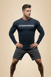 Navy Blue & Black Polyester T-Shirt For Men Combo