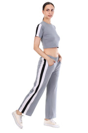 Peach & Grey Polyester Co-Ord Set For Women Combo