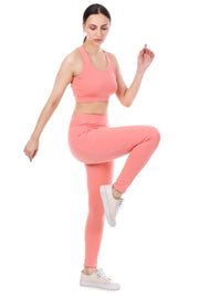 Peach & Grey Polyester Co-Ord Set For Women Combo