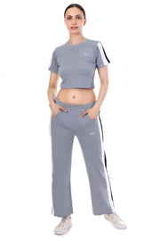 Peach & Grey Polyester Co-Ord Set For Women Combo