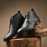 Black Derby Formal Boots For Men